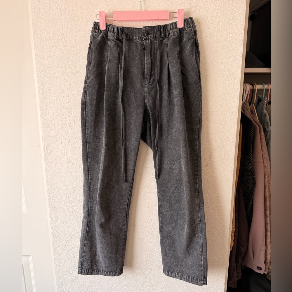 Three Bird Nest Thalia Pleated Drawstring Pants - Black